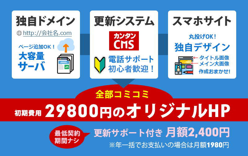 29800円のホームページ作成サービス