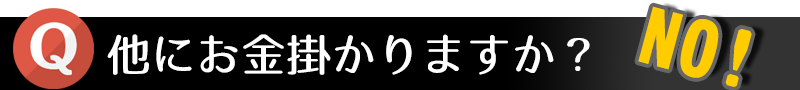他にお金掛かりますか? NO!